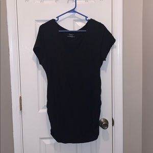Black V neck maternity shirt